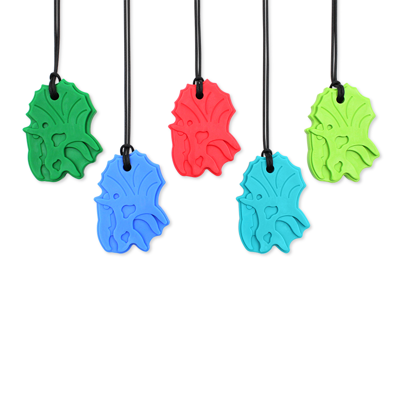 CalmNest Triceratops Dinosaur Chew Necklace