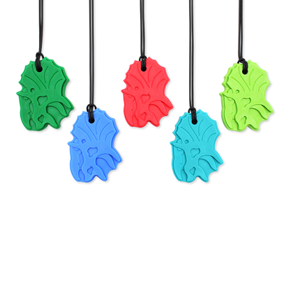 CalmNes Triceratops Dinosaur Chew Necklace